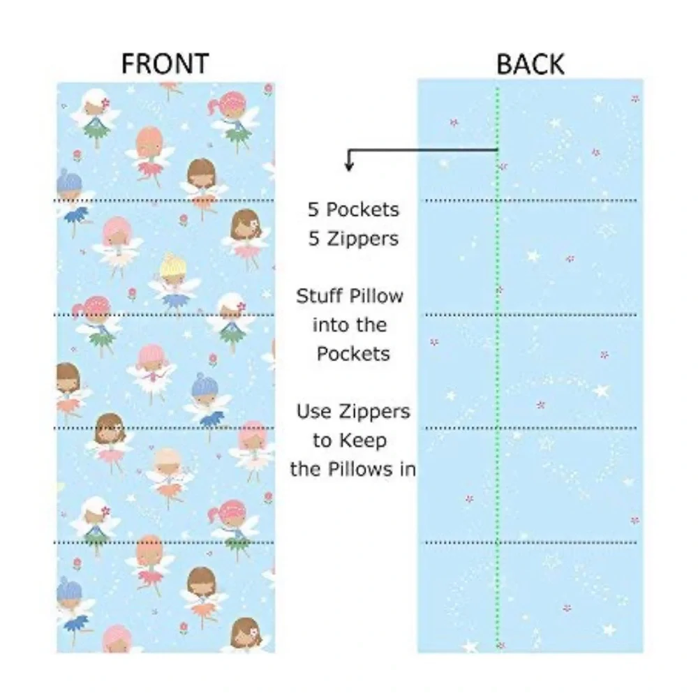 Pillow Bed Floor Lounger Cover - Aqua Mermaid